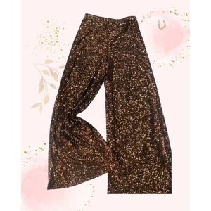 ChicMe Bronze Sequin Wide Leg Pants - *NWOT* TikTok Viral Size Large